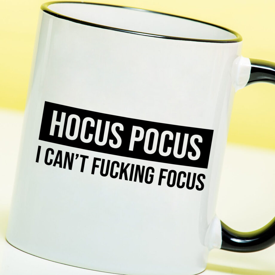Mok met Tekst ‘’Hocus pocus’’ | Materiaal: Keramiek | 33 cl | Mok met Tekst | Koffie Mok | Grappige Cadeau |  Vaatwasser bestendig | Humor | Mok met grappige tekst