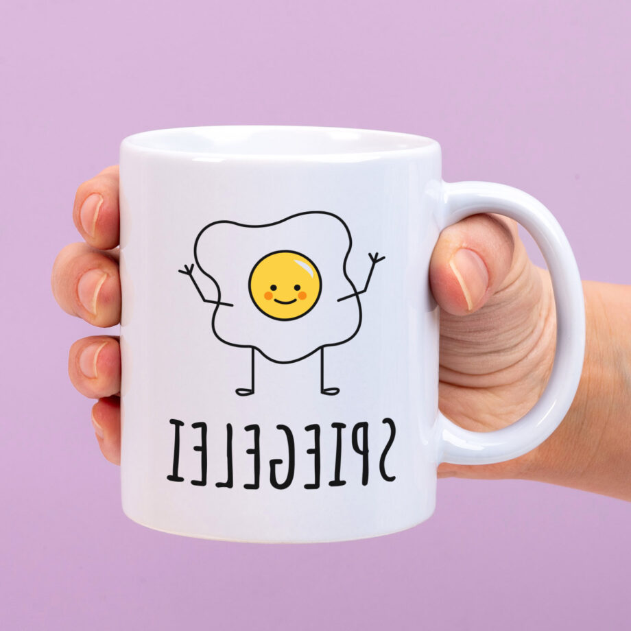 Mok met Tekst ‘’Spiegelei’’ | Materiaal: Keramiek | 33 cl | Mok met Tekst | Koffie Mok | Grappige Cadeau |  Vaatwasser bestendig | Humor | Mok met grappige tekst