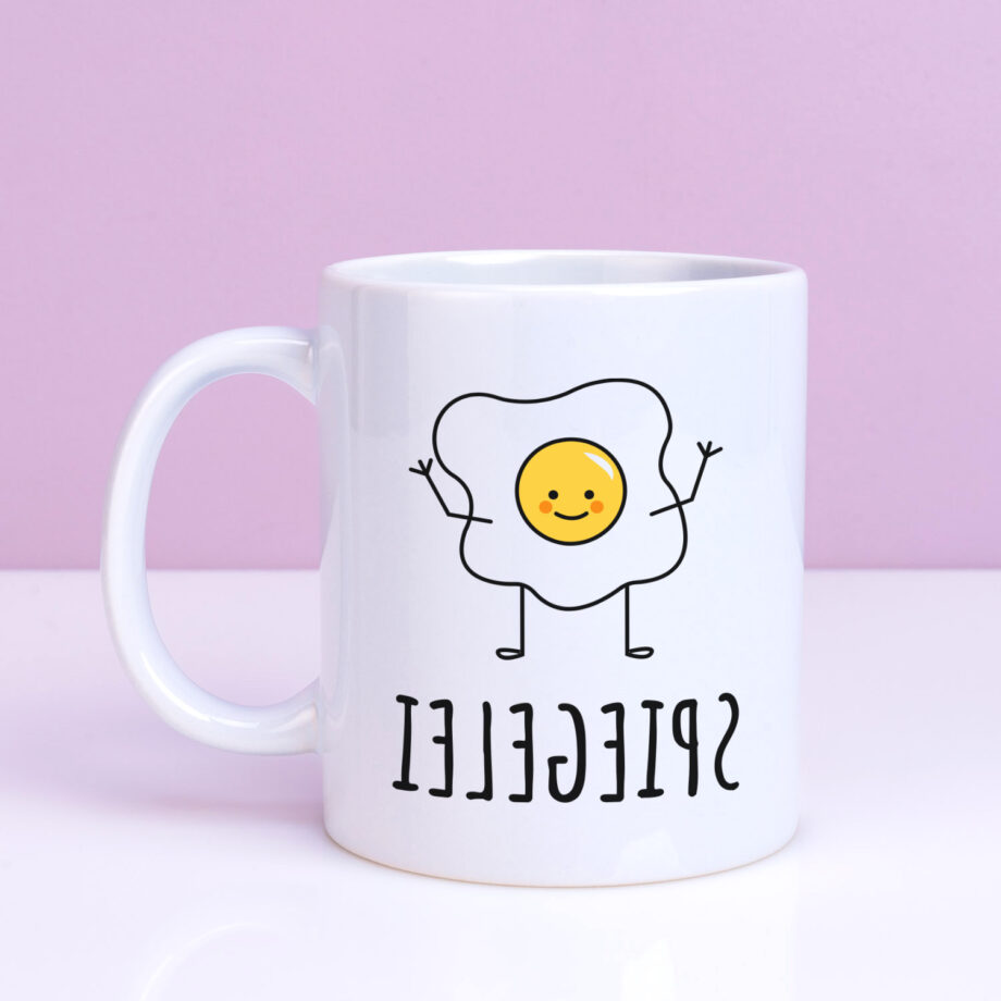 Mok met Tekst ‘’Spiegelei’’ | Materiaal: Keramiek | 33 cl | Mok met Tekst | Koffie Mok | Grappige Cadeau |  Vaatwasser bestendig | Humor | Mok met grappige tekst