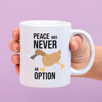 Mok met Tekst ‘’Peace was never an option’’ | Materiaal: Keramiek | 33 cl | Mok met Tekst | Koffie Mok | Grappige Cadeau |  Vaatwasser bestendig | Humor | Mok met grappige tekst