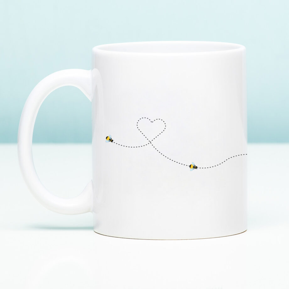 Mok met Tekst ‘’Bee heart line’’ | Materiaal: Keramiek | 33 cl | Mok met Tekst | Koffie Mok | Grappige Cadeau |  Vaatwasser bestendig | Humor | Mok met grappige tekst