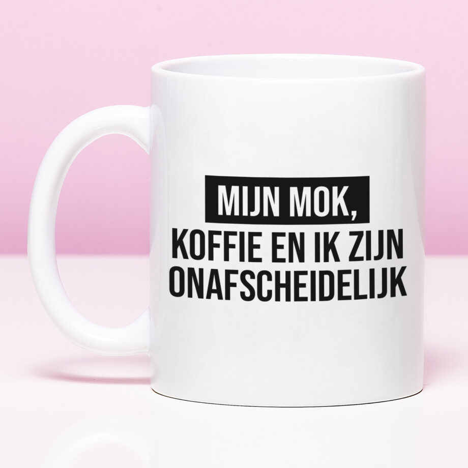 Mok met Tekst ‘’Mijn mok, koffie en ik’’ | Materiaal: Keramiek | 33 cl | Mok met Tekst | Koffie Mok | Grappige Cadeau |  Vaatwasser bestendig | Humor | Mok met grappige tekst