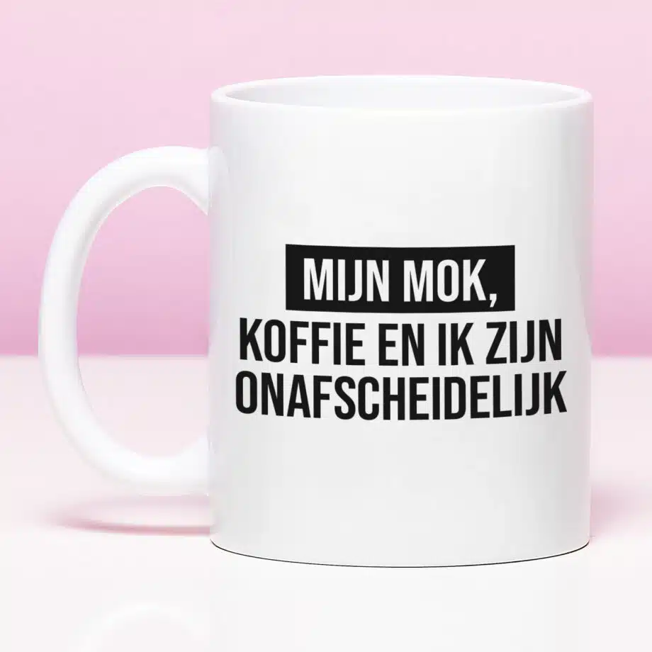 Mok met Tekst ‘’Mijn mok, koffie en ik’’ | Materiaal: Keramiek | 33 cl | Mok met Tekst | Koffie Mok | Grappige Cadeau |  Vaatwasser bestendig | Humor | Mok met grappige tekst