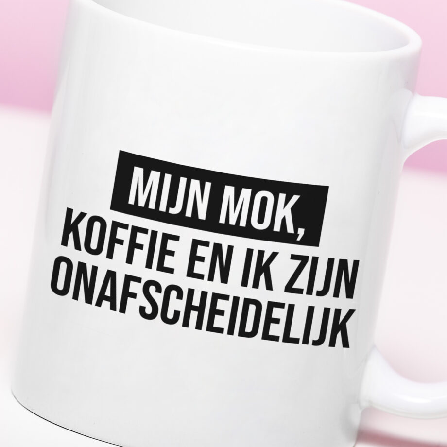 Mok met Tekst ‘’Mijn mok, koffie en ik’’ | Materiaal: Keramiek | 33 cl | Mok met Tekst | Koffie Mok | Grappige Cadeau |  Vaatwasser bestendig | Humor | Mok met grappige tekst