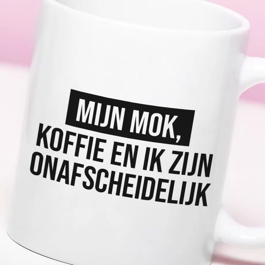 Mok met Tekst ‘’Mijn mok, koffie en ik’’ | Materiaal: Keramiek | 33 cl | Mok met Tekst | Koffie Mok | Grappige Cadeau |  Vaatwasser bestendig | Humor | Mok met grappige tekst