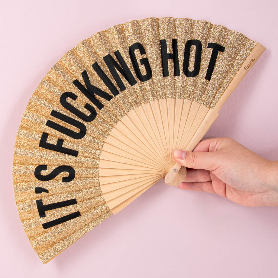 Houten waaier It's Fucking Hot