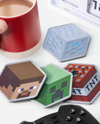 Minecraft Metalen onderzetters (set van 4)