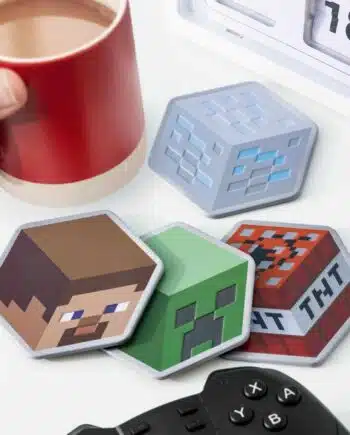 Minecraft Metalen onderzetters (set van 4)