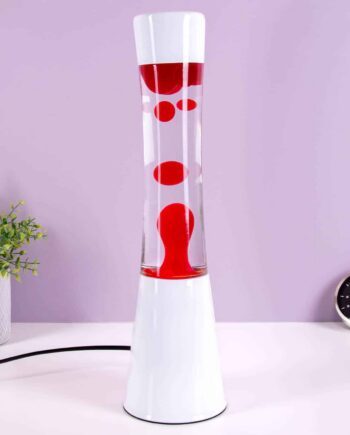 Lavalamp wit met rode lava