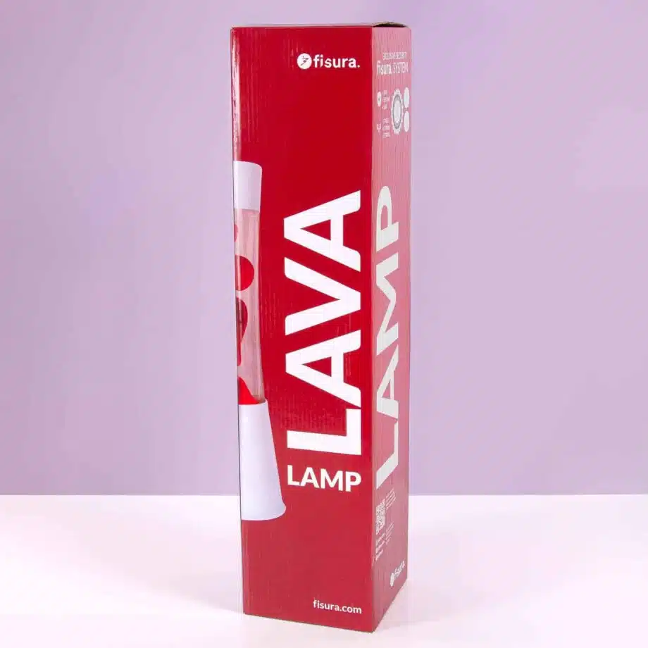 Lavalamp wit met rode lava