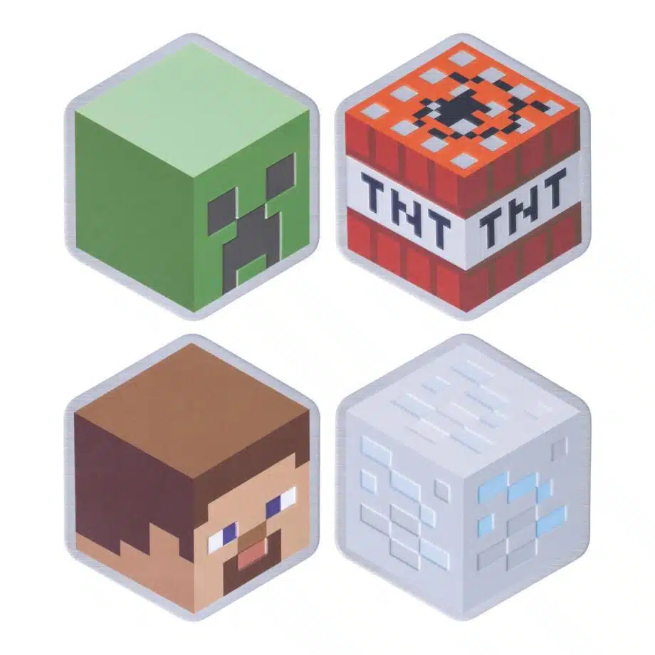 Minecraft Metalen onderzetters (set van 4)