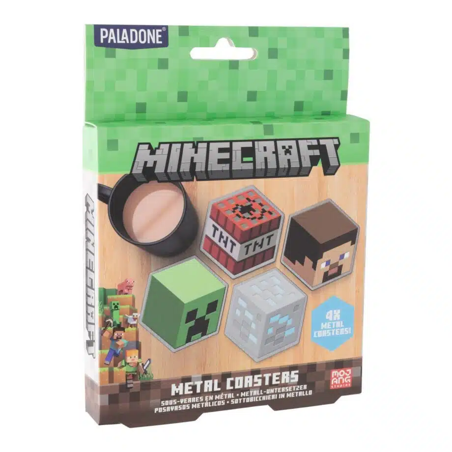 Minecraft Metalen onderzetters (set van 4)