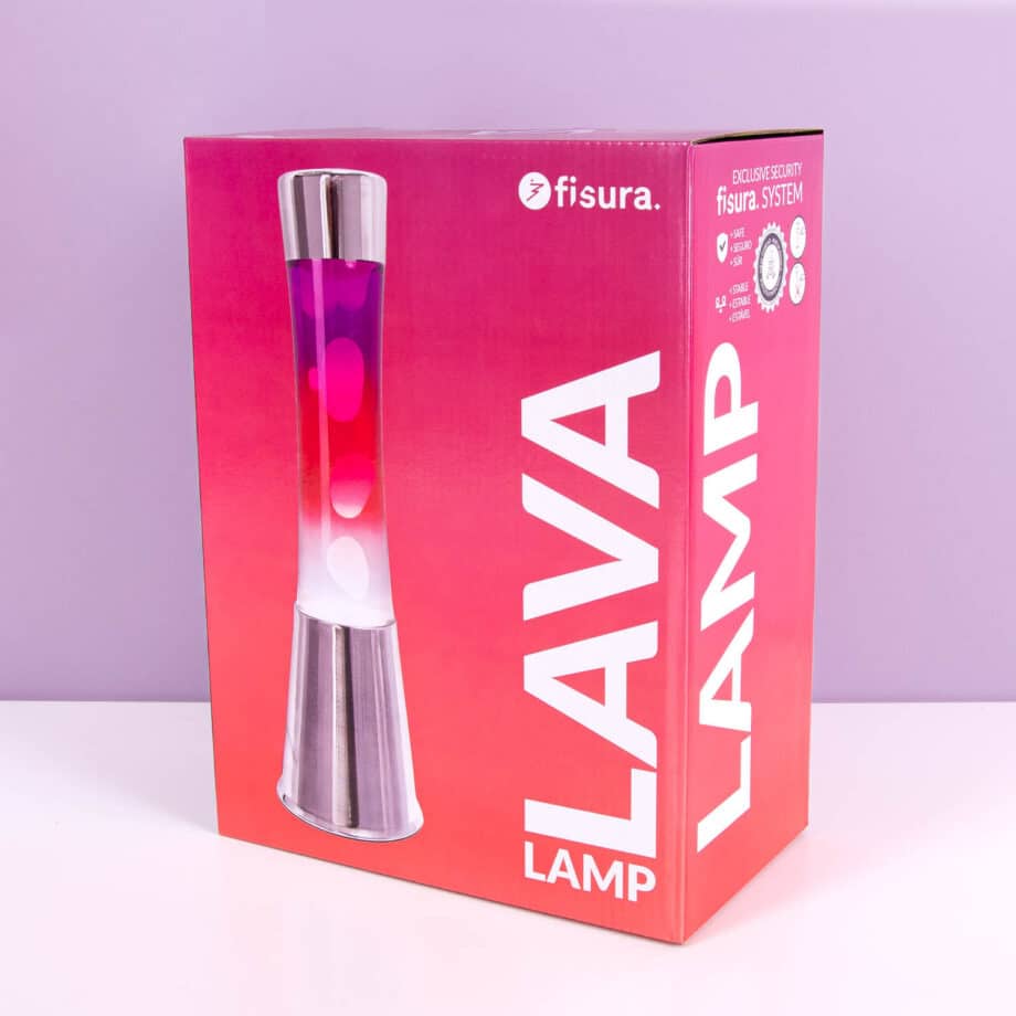 Lavalamp chroom met gekleurd glas