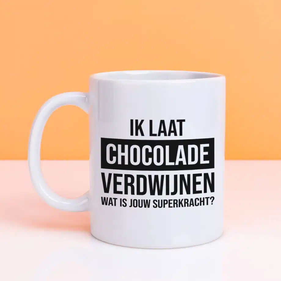 Mok Ik laat chocolade verdwijnen