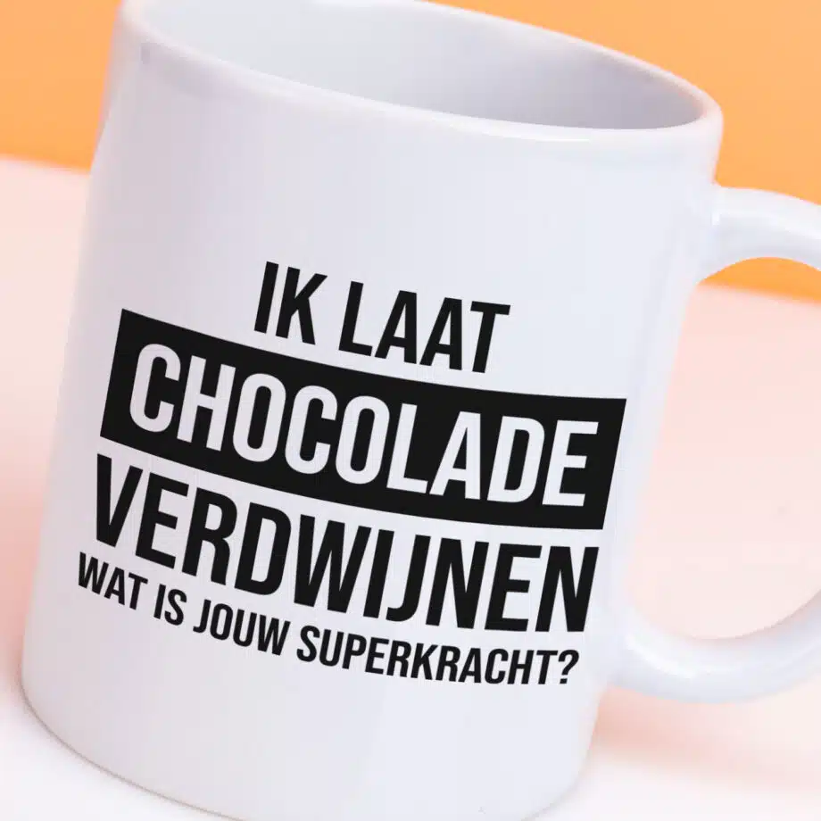 Mok Ik laat chocolade verdwijnen