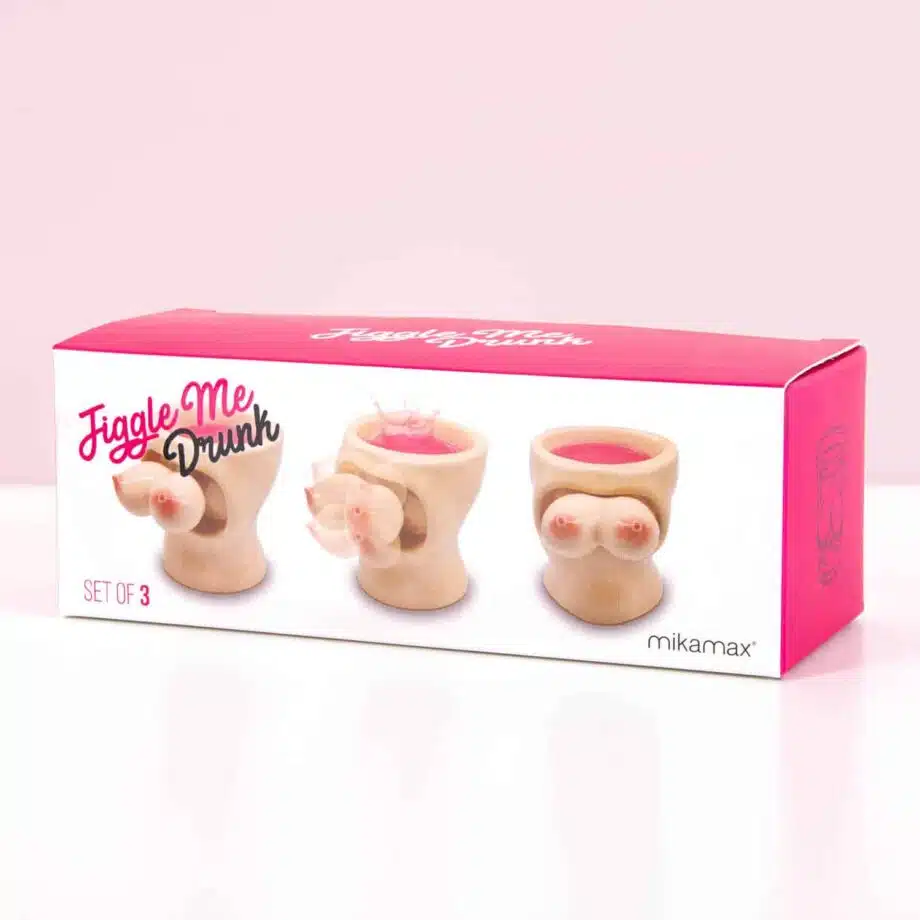 Shotglazen met borsten (set van 3)