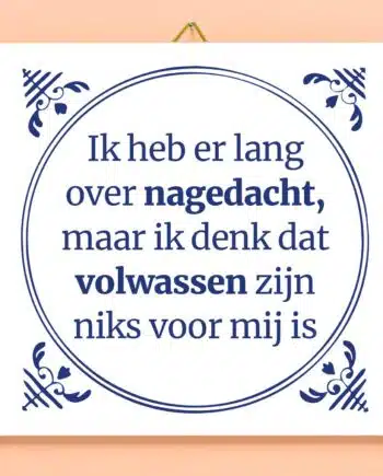 Tegeltje Ik heb er lang over nagedacht