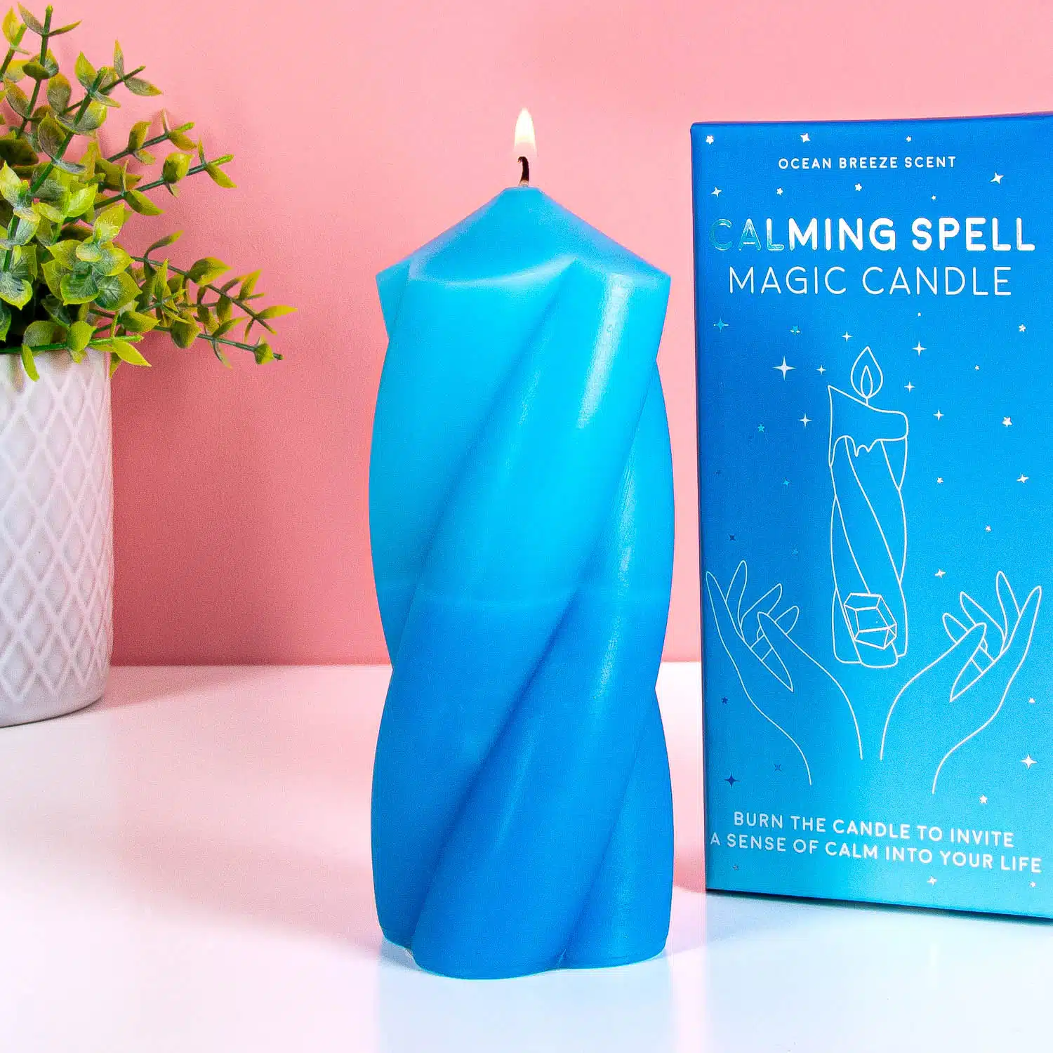 Calming Spell kaars met angelite