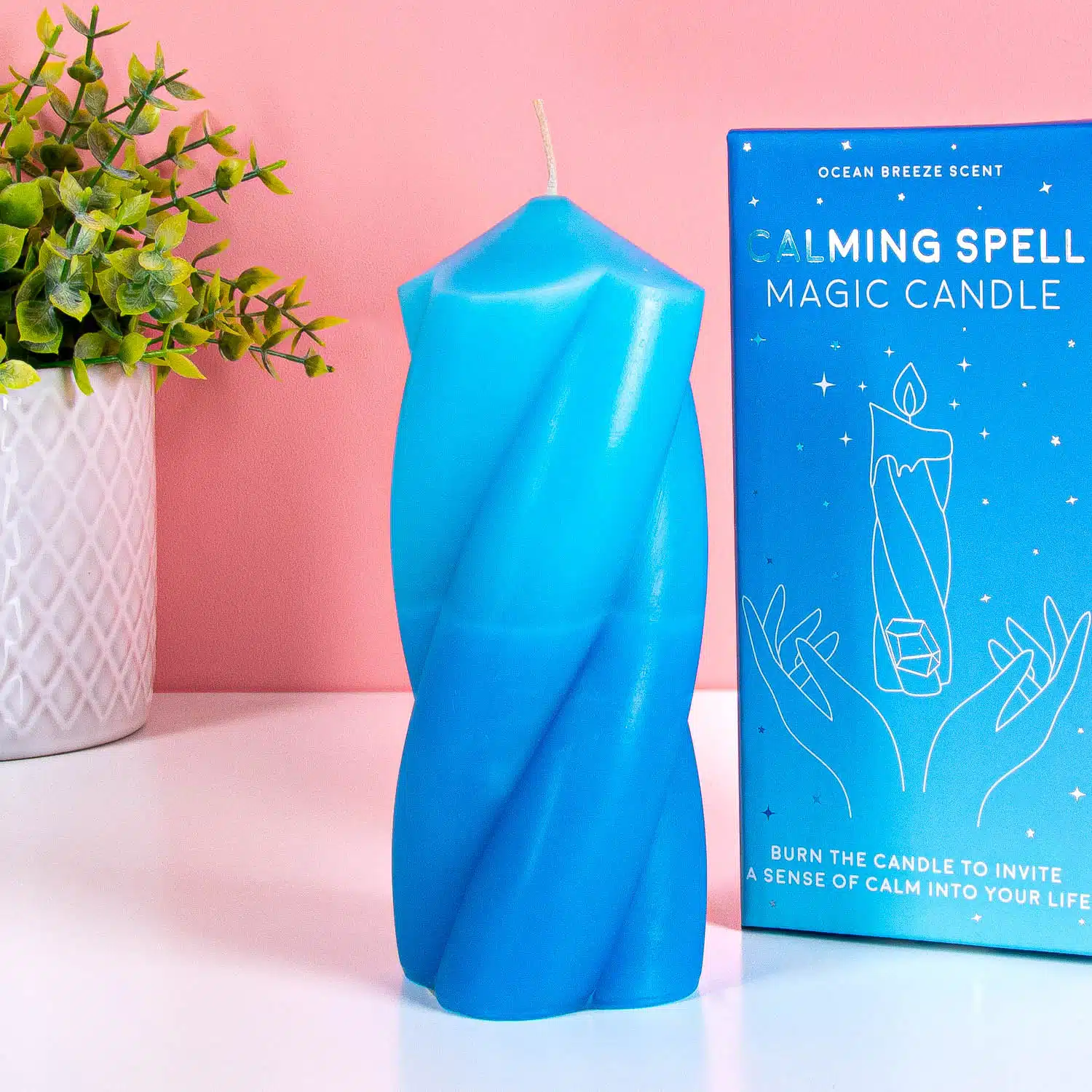 Calming Spell kaars met angelite