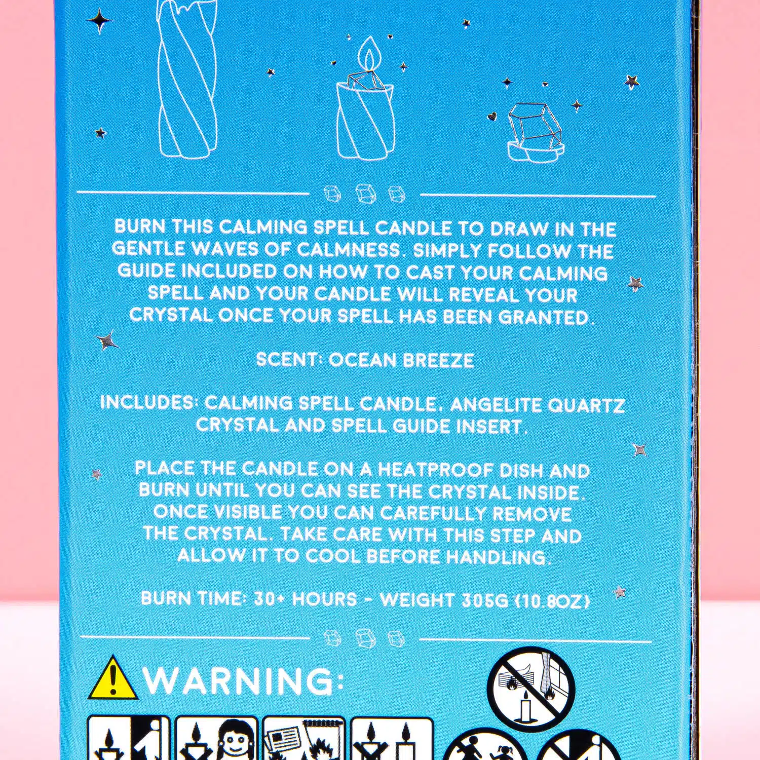 Calming Spell kaars met angelite