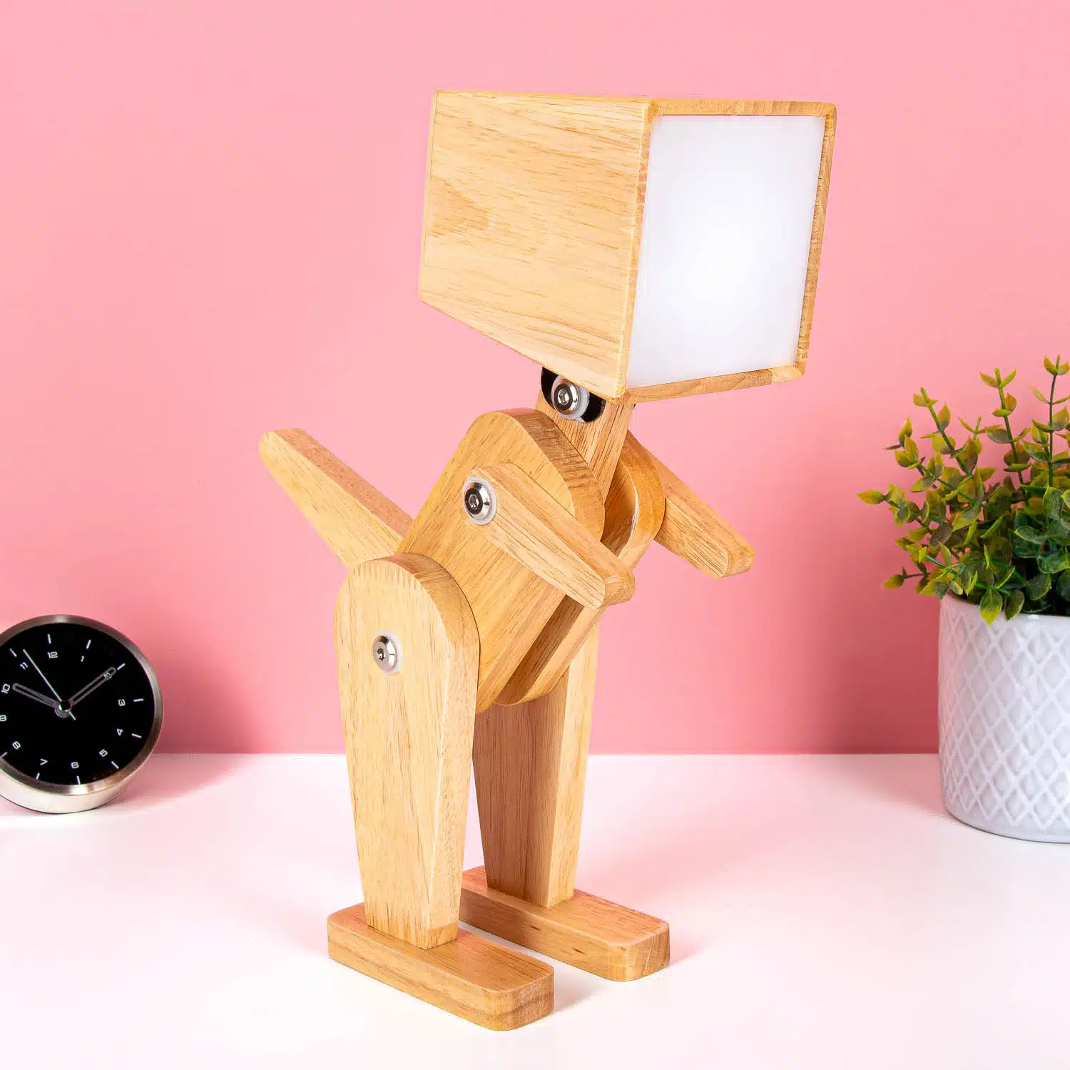 Houten dino tafellamp