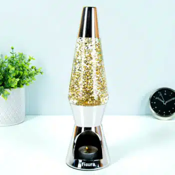 Waxinelicht lavalamp gouden glitters