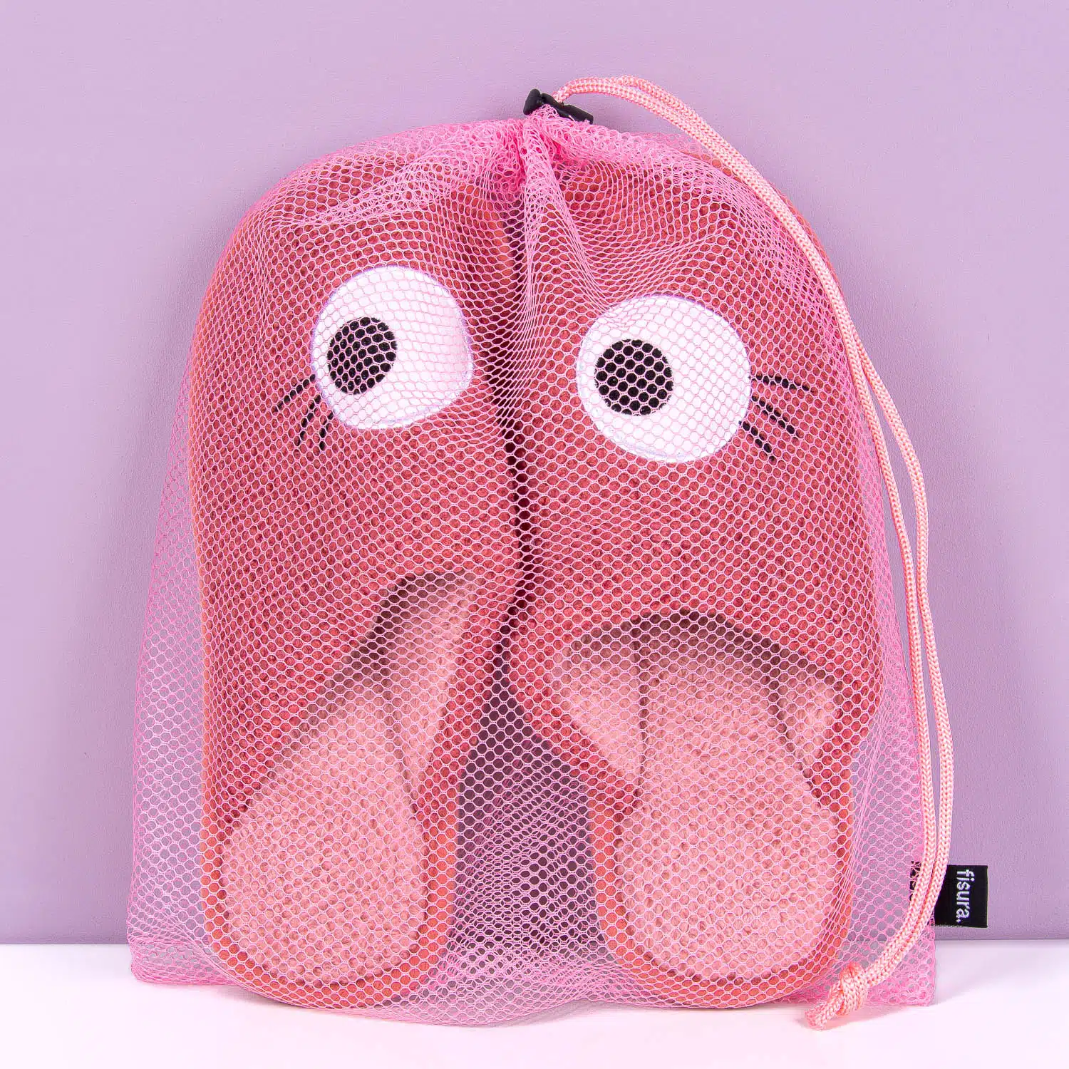 Roze sloffen met ogen