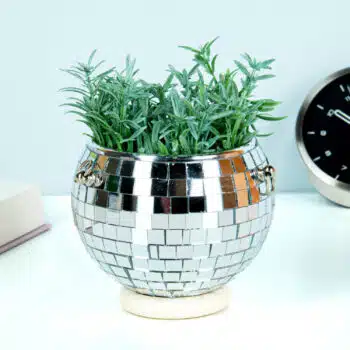 Discobal bloempot met standaard en ketting