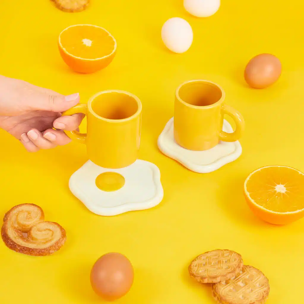 Ei mok en schotel (set van 4)