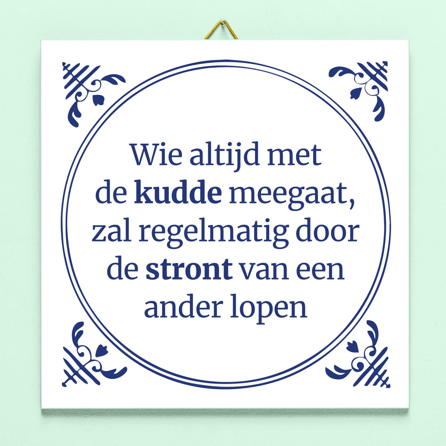 Tegeltje Wie met de kudde meegaat