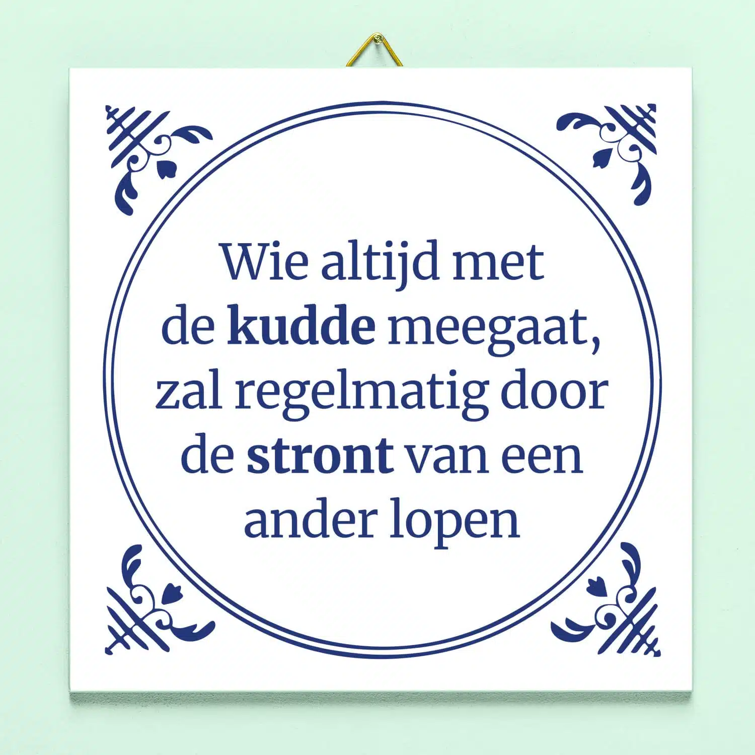 Tegeltje Wie met de kudde meegaat