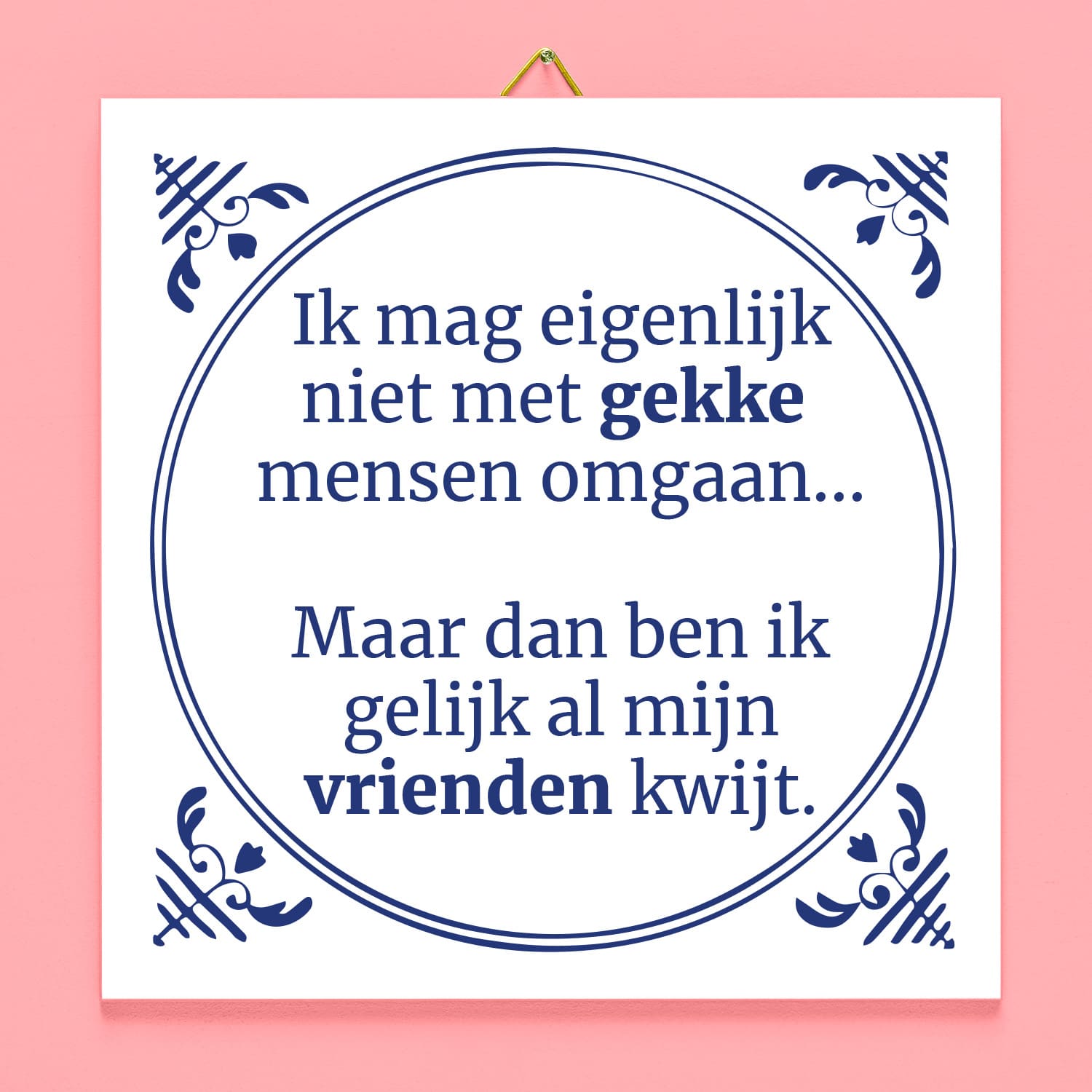 Tegeltje Ik mag eigenlijk niet met gekke mensen omgaan