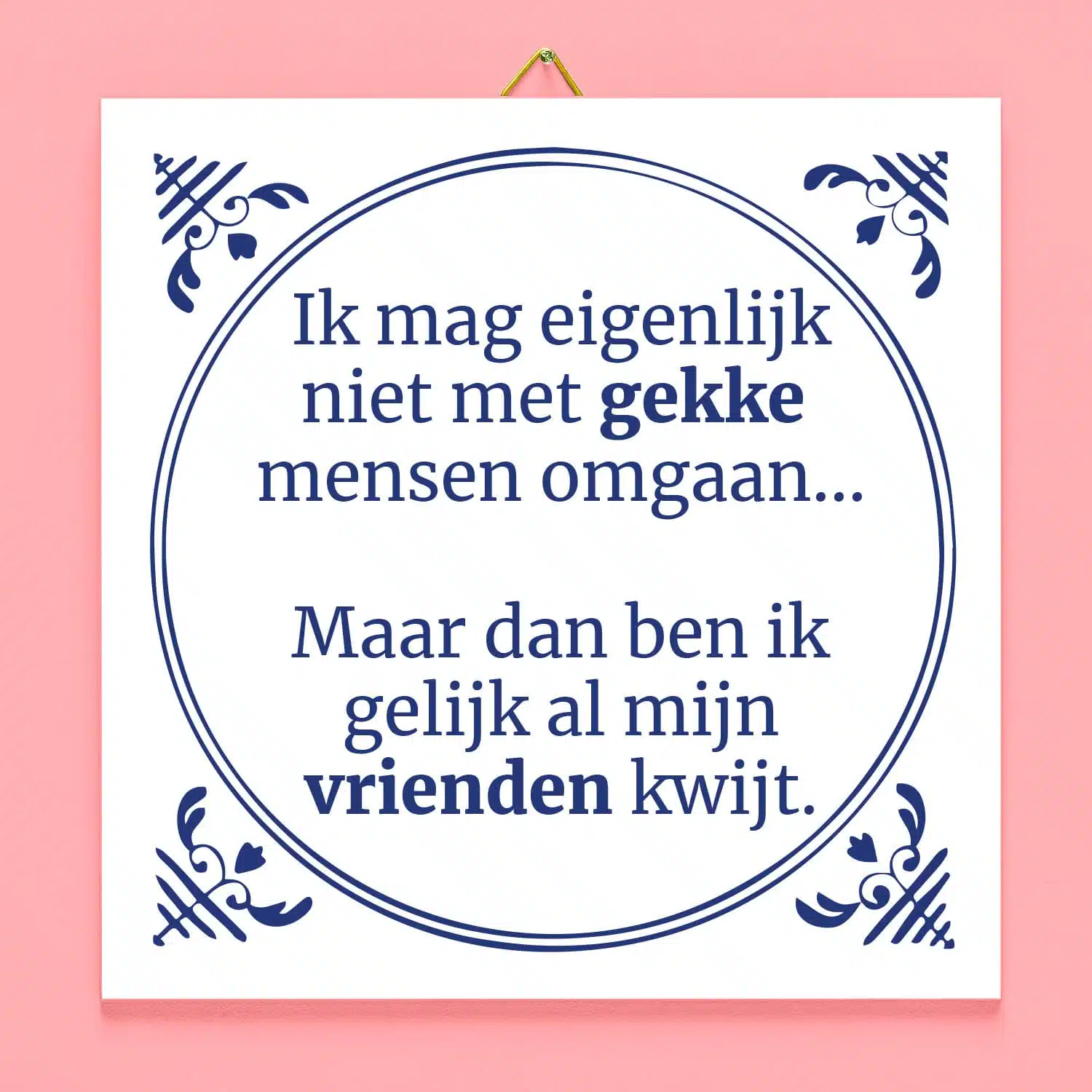 Tegeltje Ik mag eigenlijk niet met gekke mensen omgaan