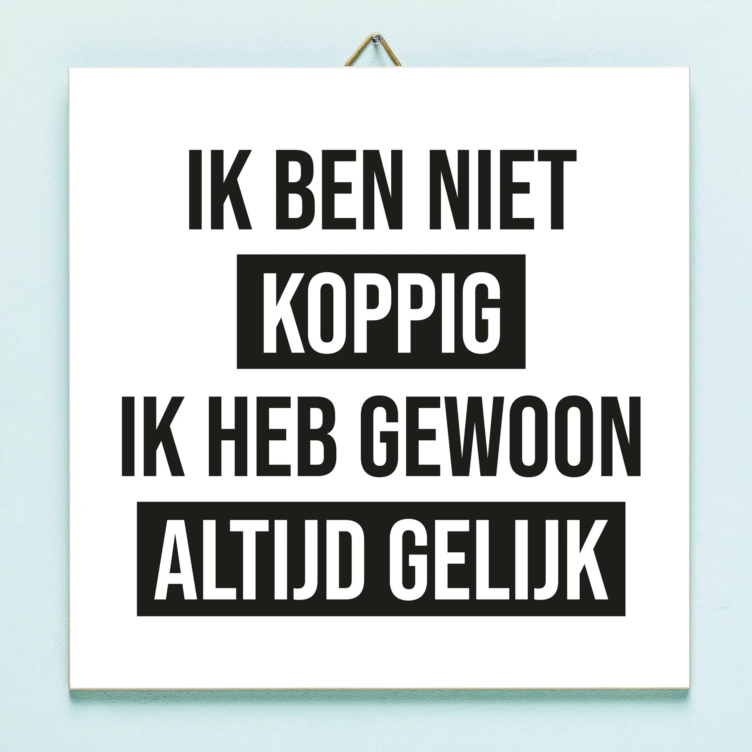 Tegeltje Ik ben niet koppig