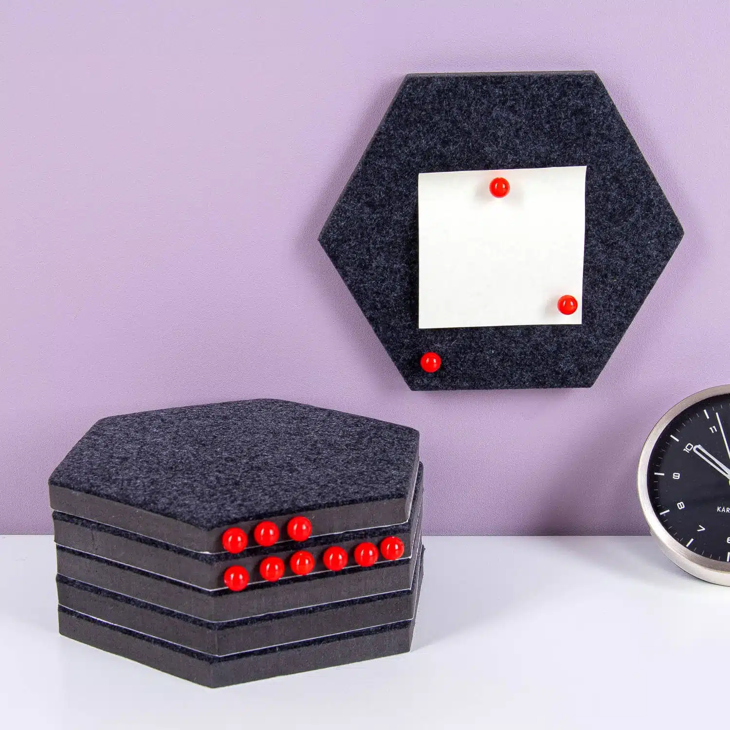 Zelfklevende hexagon prikborden (set van 6)