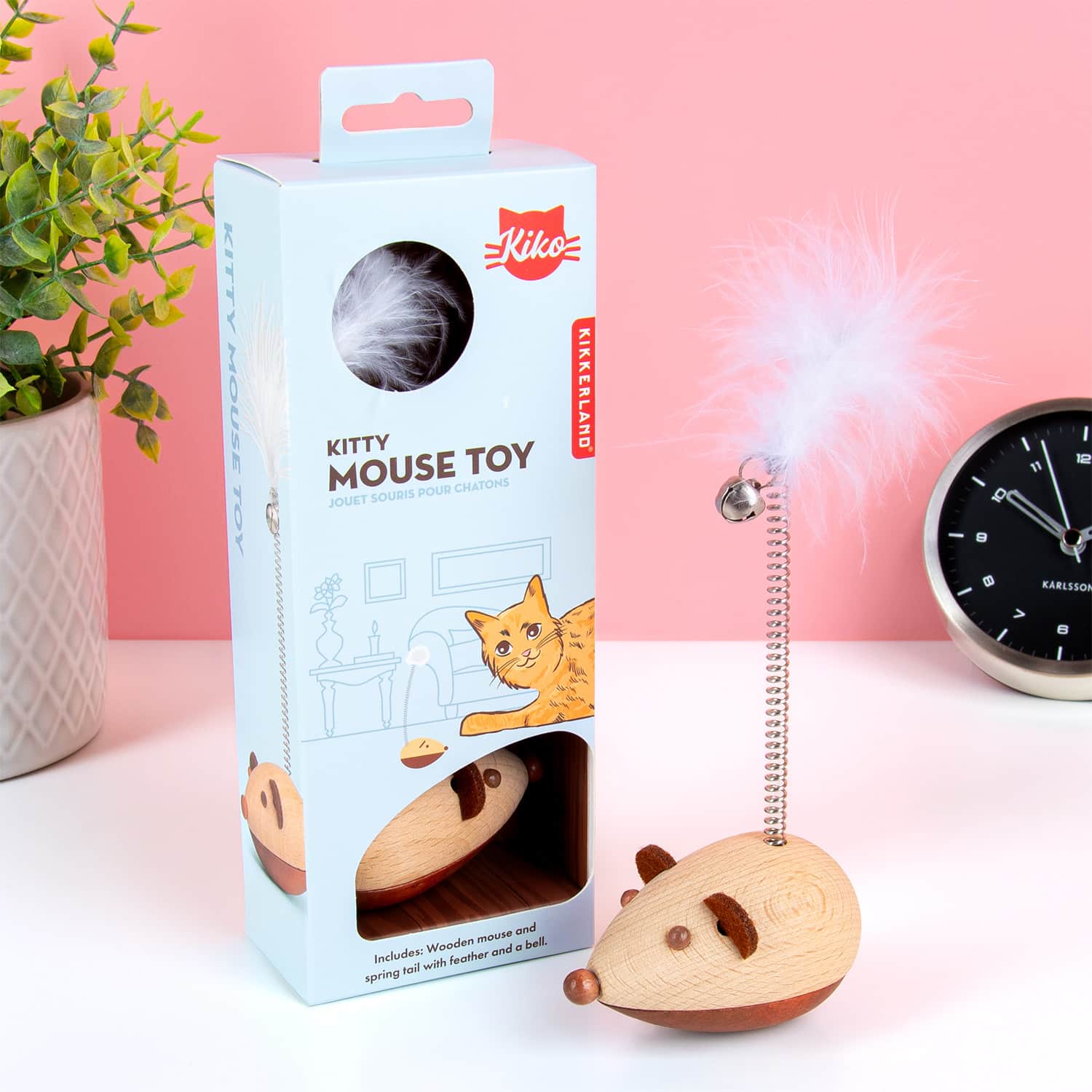 Houten muis kattenspeeltje