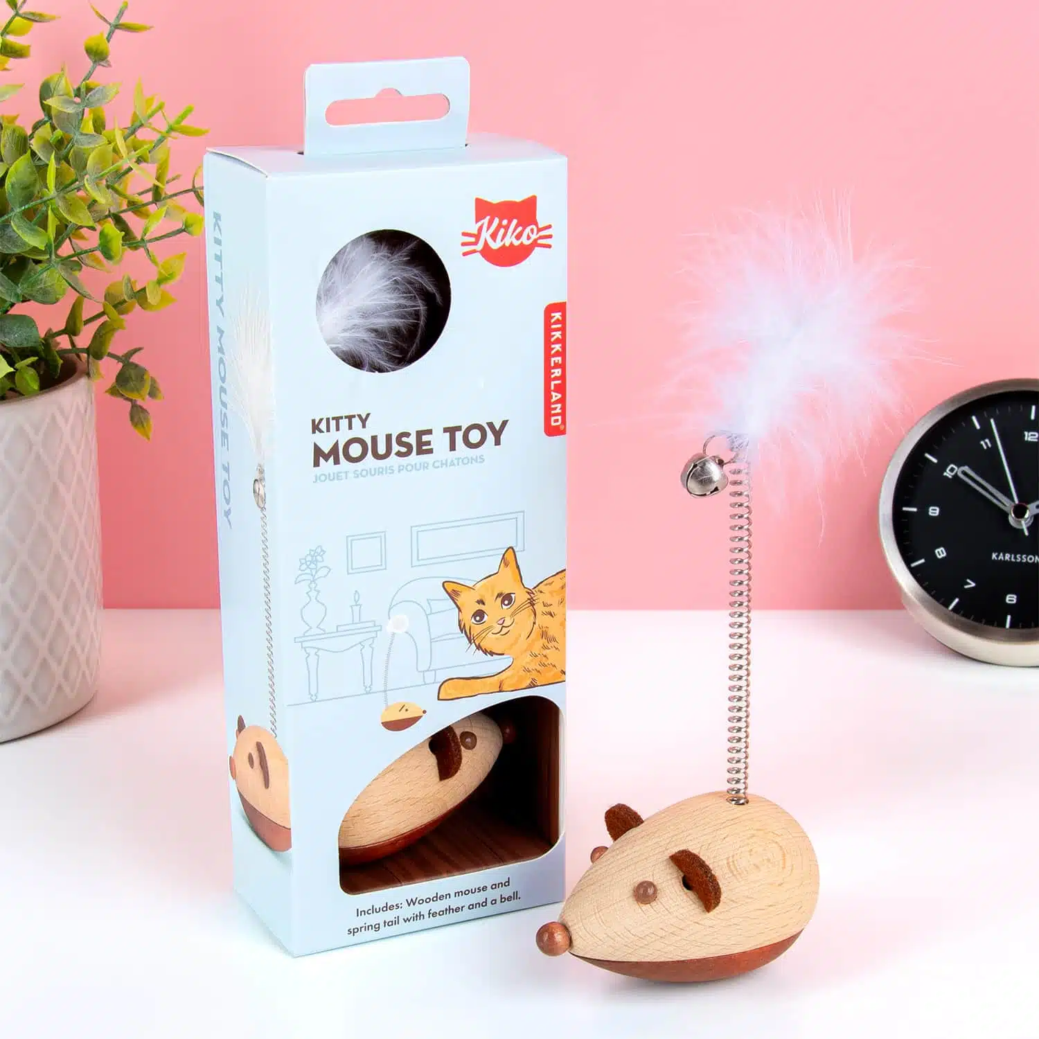 Houten muis kattenspeeltje