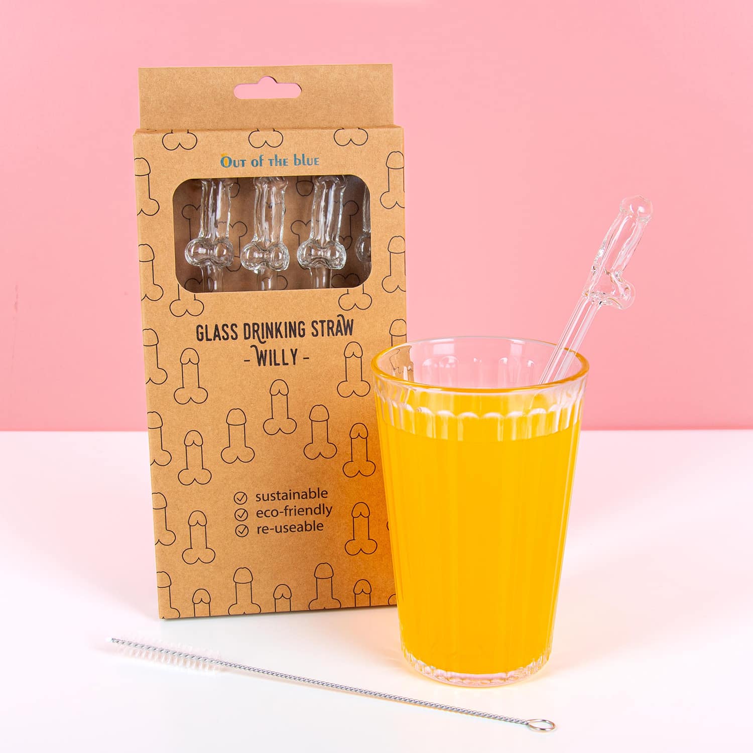 Glazen piemelrietjes (set van 4)