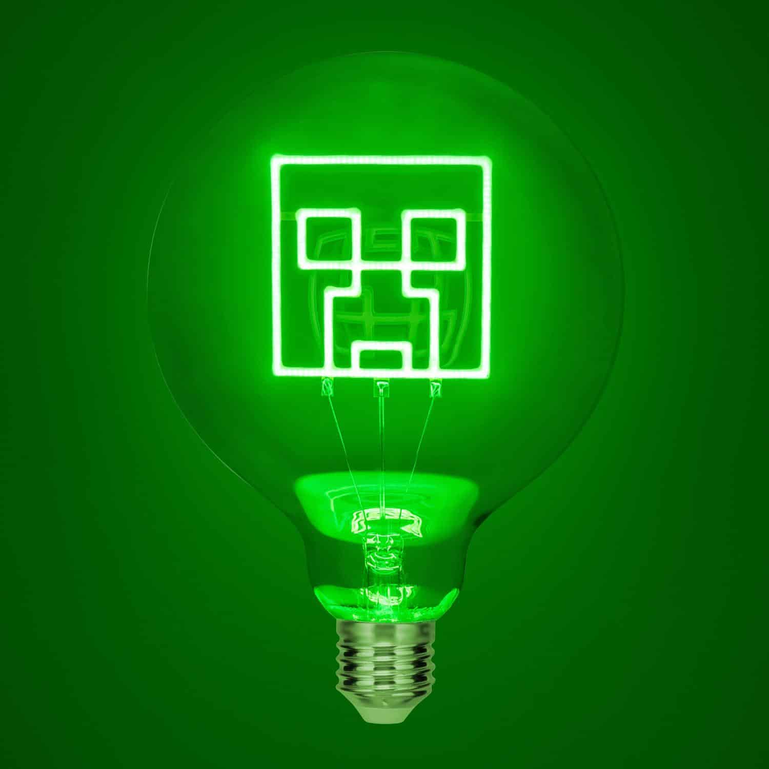 Minecraft Creeper ledlamp (E27 fitting) - extra afbeelding