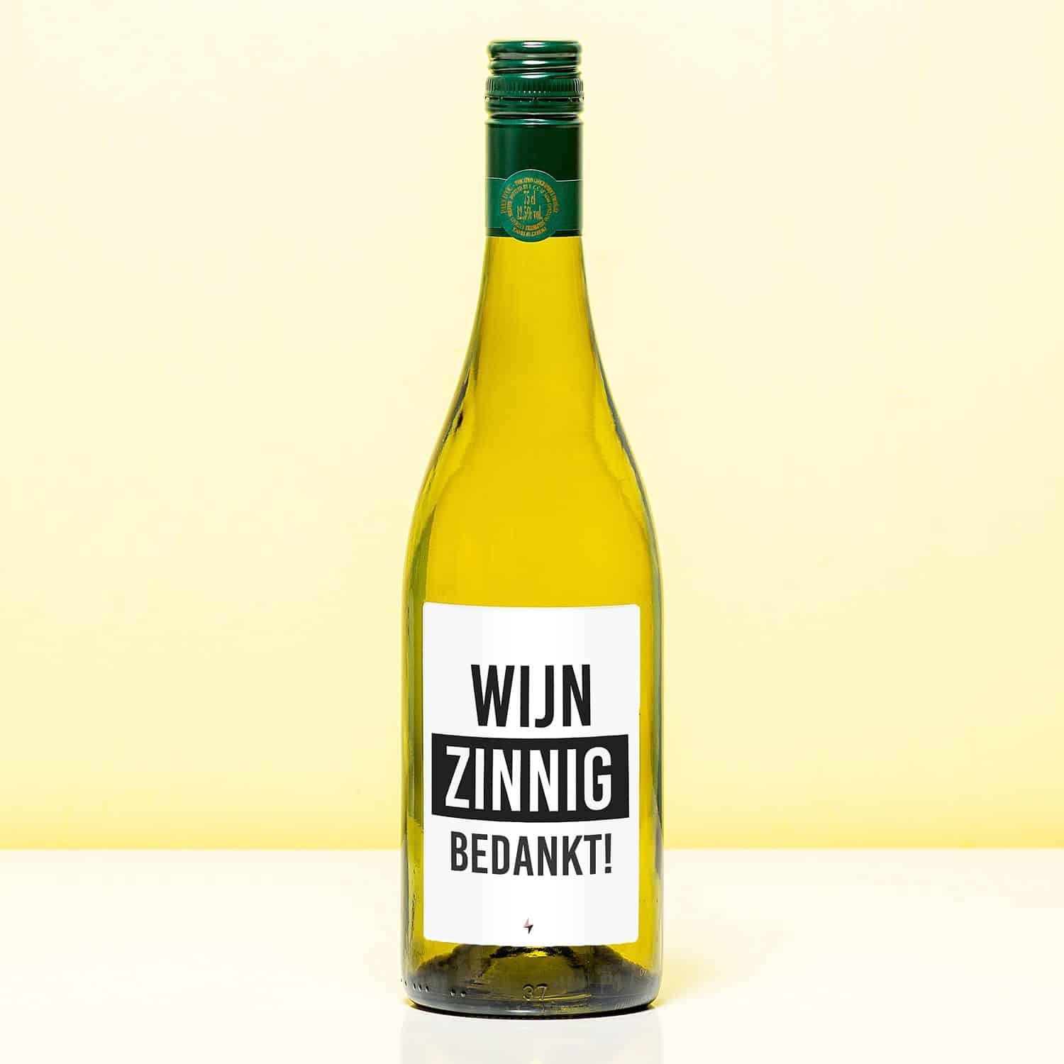 Wijnfles Wijnzinnig bedankt - Wit (Sauvignon Blanc)