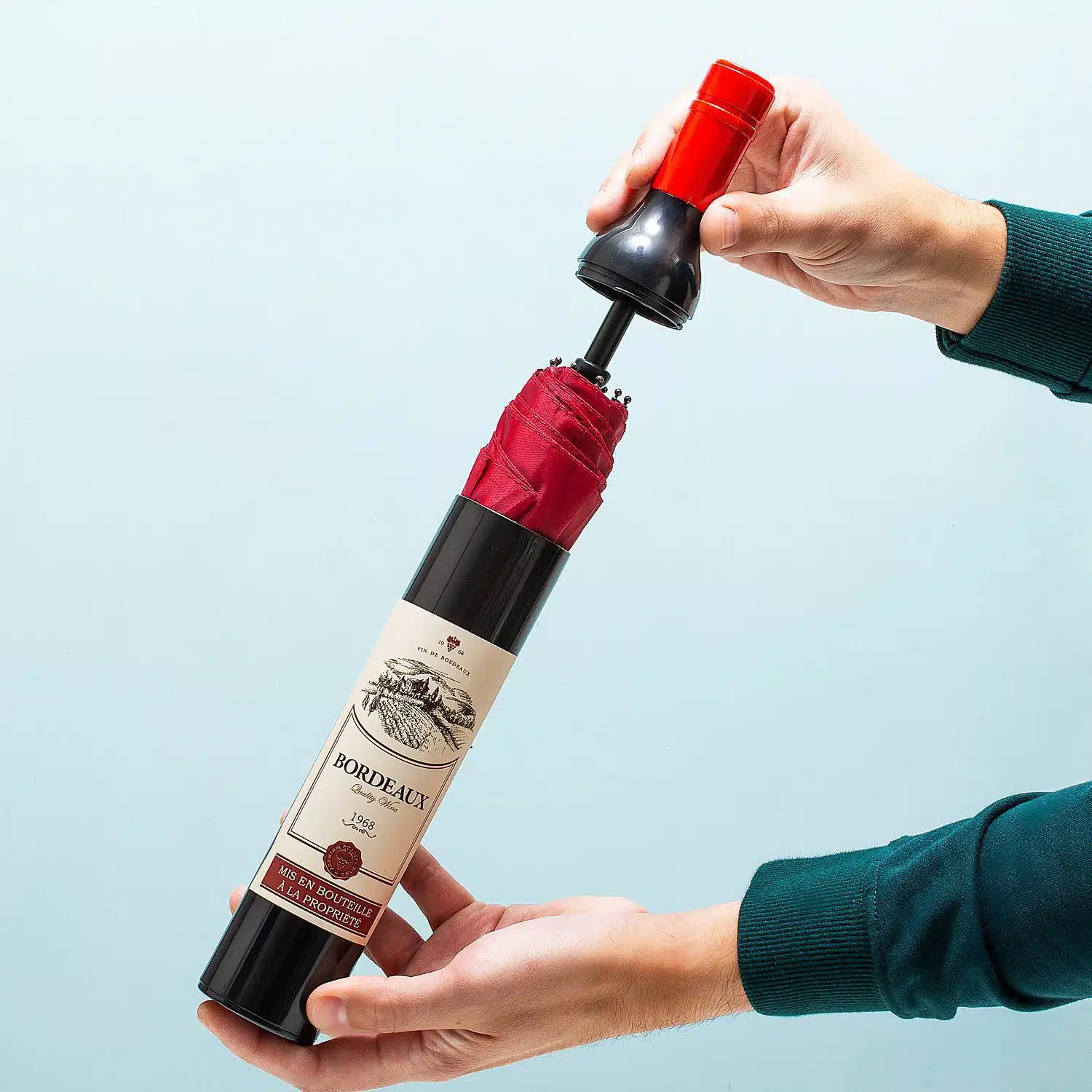 Wijnfles paraplu - Rood