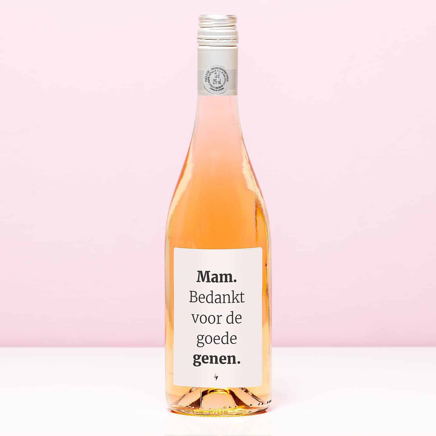 Wijnfles Mam bedankt voor de goede genen