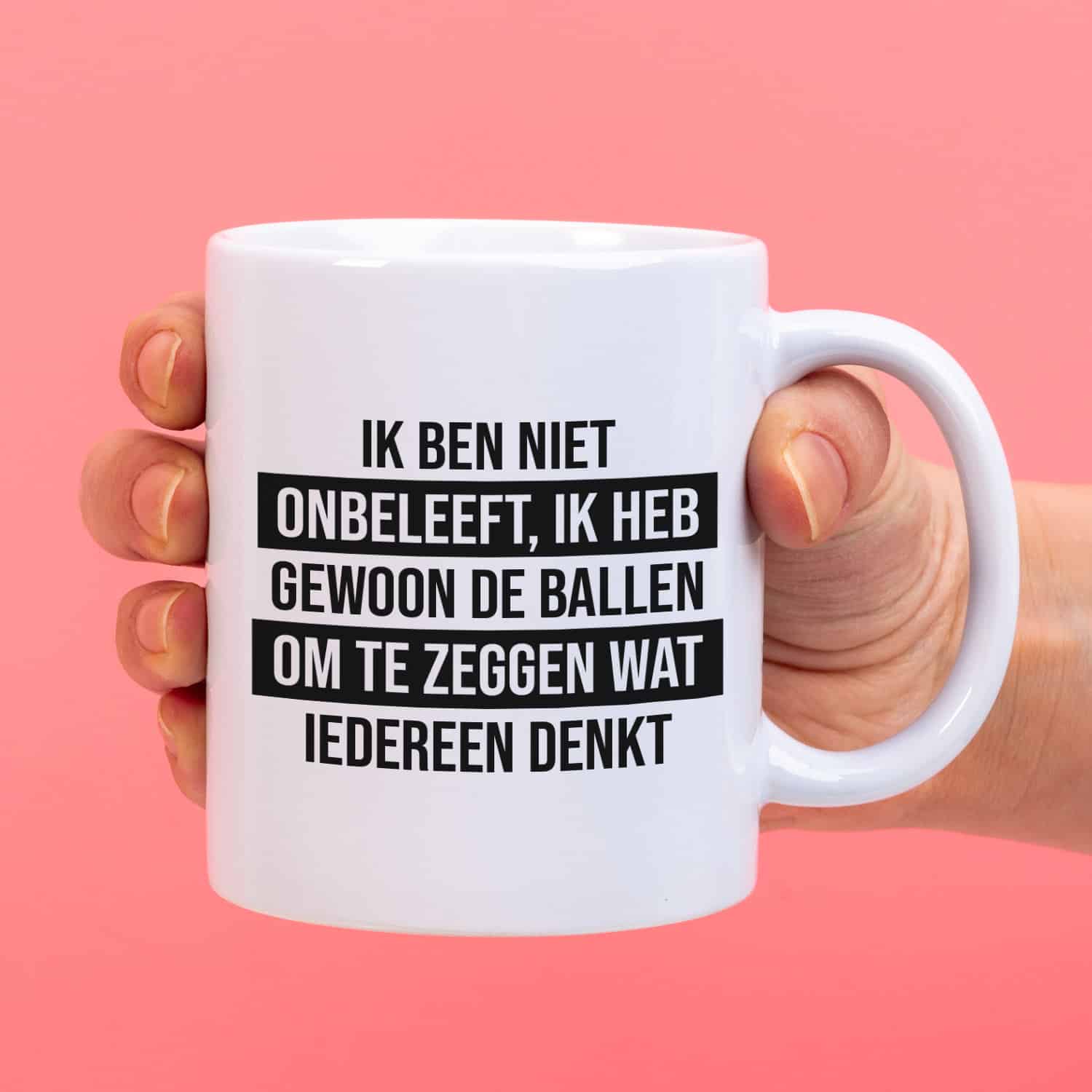 Mok met Tekst ‘’Ik ben niet onbeleeft’’ | Materiaal: Keramiek | 33 cl | Mok met Tekst | Koffie Mok | Grappige Cadeau | Vaatwasser bestendig | Humor | Mok met grappige tekst