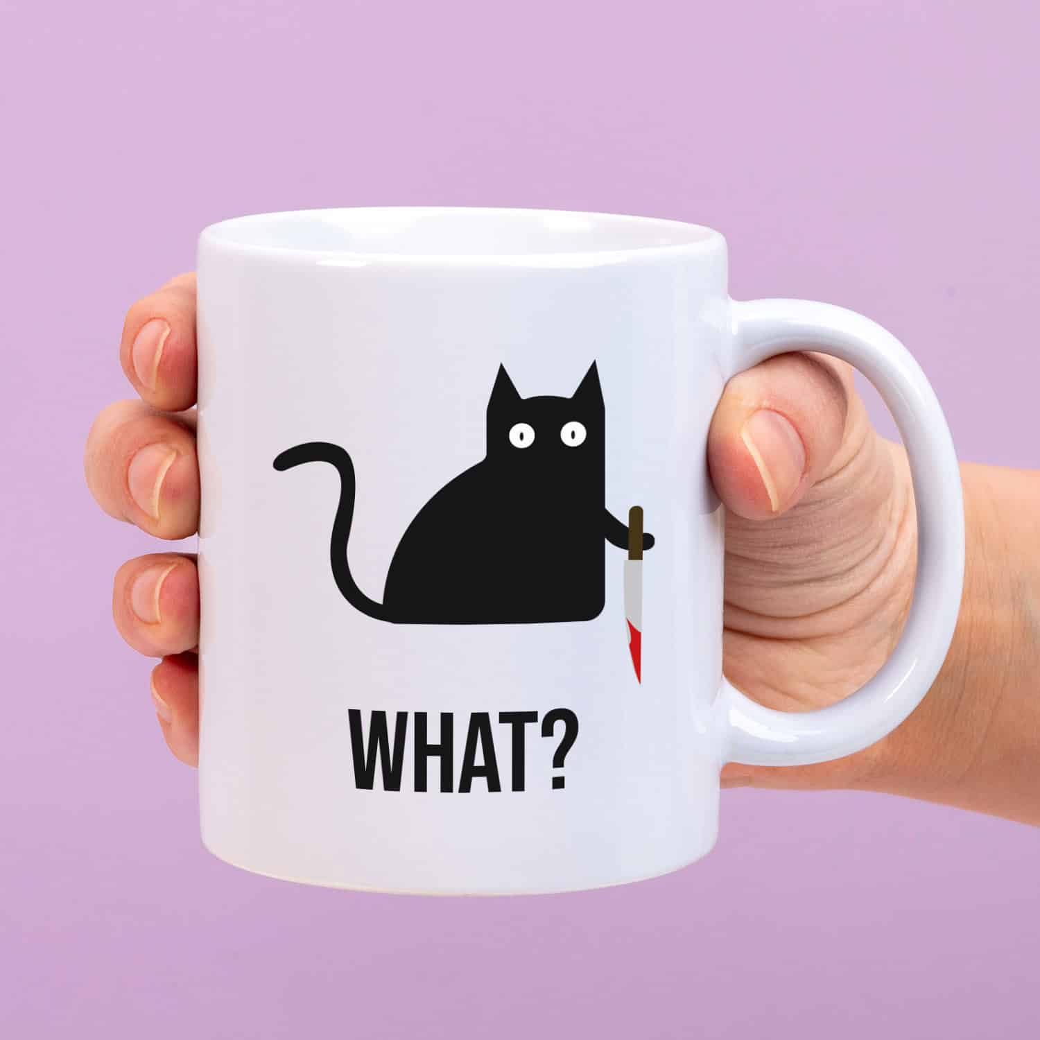 Mok met Tekst ‘’What?’’ | Materiaal: Keramiek | 33 cl | Mok met Tekst | Koffie Mok | Grappige Cadeau | Vaatwasser bestendig | Humor | Mok met grappige tekst