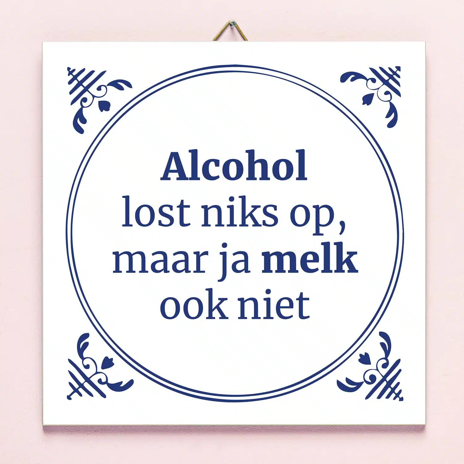 Tegeltje Alcohol lost niks op