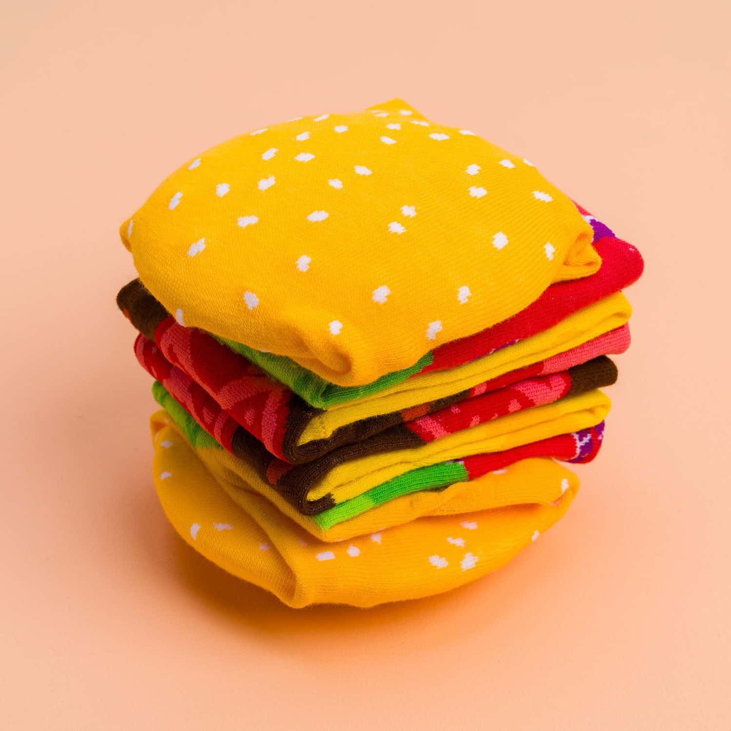 Hamburger sokken in doosje (set van 2)