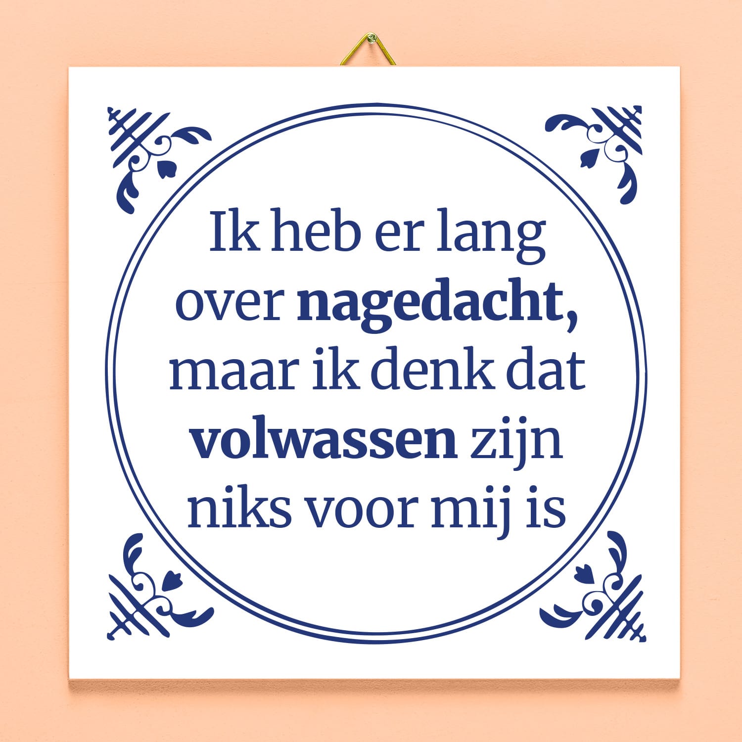 Tegeltje Ik heb er lang over nagedacht