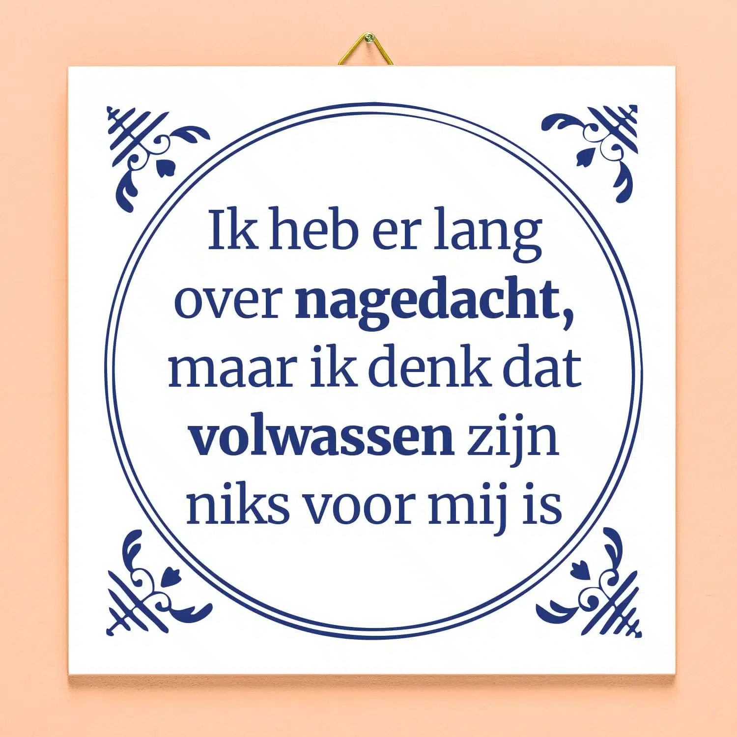Tegeltje Ik heb er lang over nagedacht