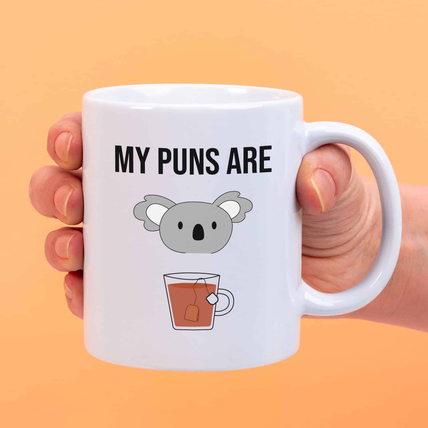 Mok met Tekst ‘’My puns are’’ | Materiaal: Keramiek | 33 cl | Mok met Tekst | Koffie Mok | Grappige Cadeau | Vaatwasser bestendig | Humor | Mok met grappige tekst