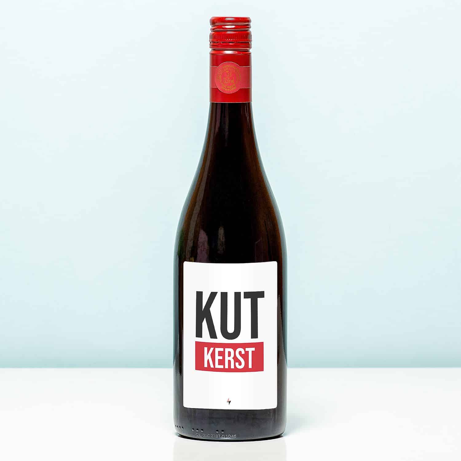 Wijnfles Kut kerst - Rood (Merlot)